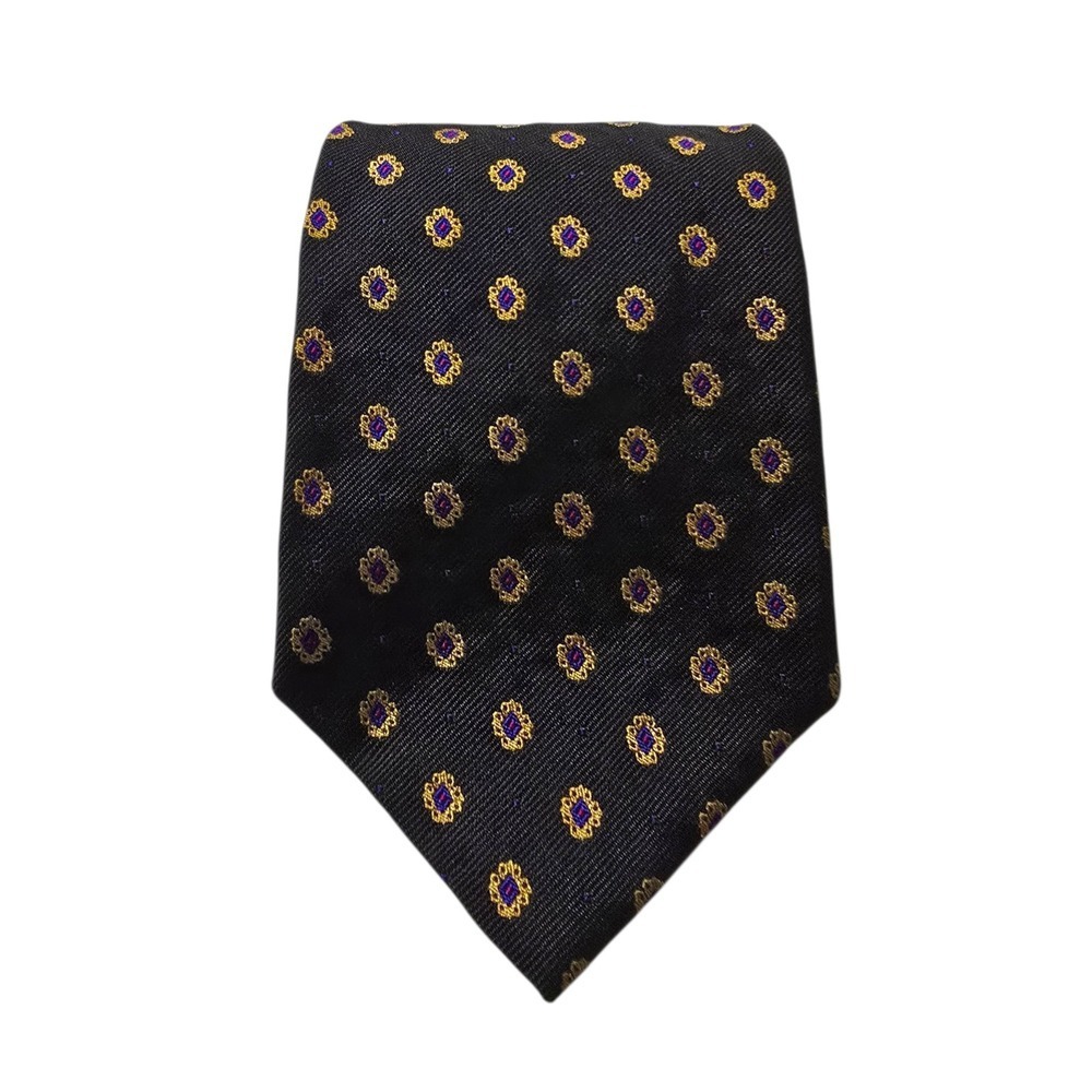 Polo Ralph Lauren Black Medallion Print Silk Tie
